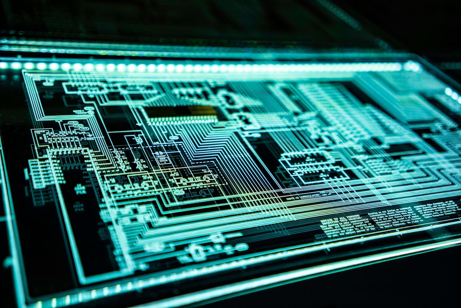 Close-up of a printed circuit board
