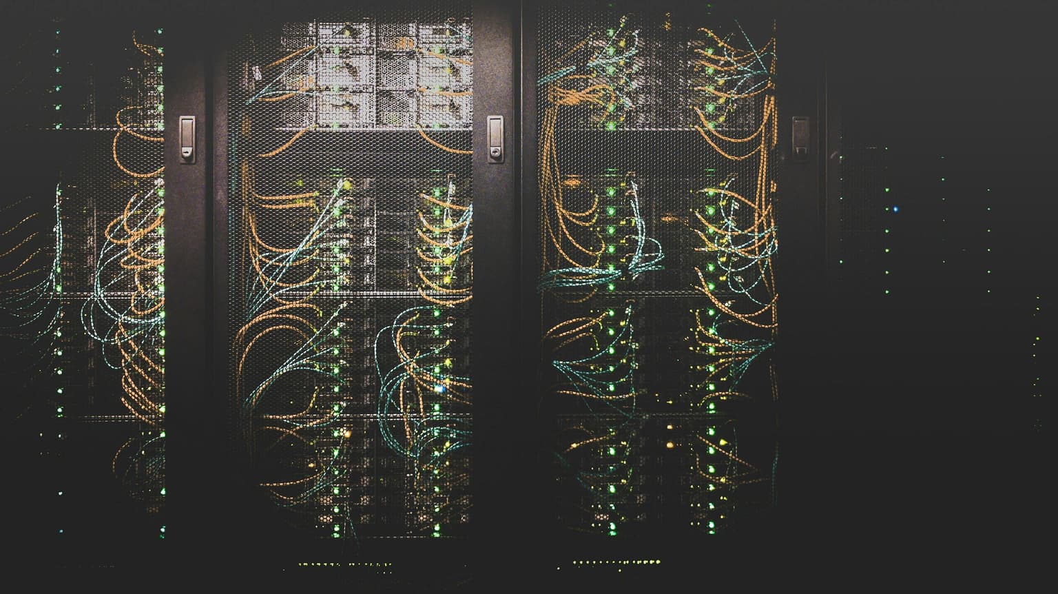 Rows of servers in a data centre
